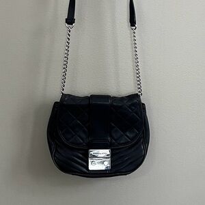 Michael Kors black Elisa crossbody leather purse